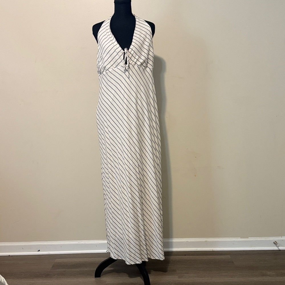 Wild Fable White and Black Striped Maxi Dress